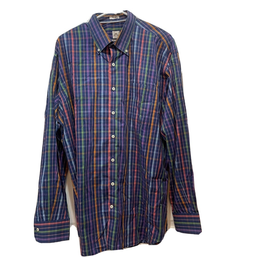 Peter Millar Weekender Finish Multicolor Long Sleeve Button Down Shirt Size XL